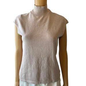 The Limited Stretch Silk Nylon Blend Mock Neck Sleeveless Top Women's L Purple